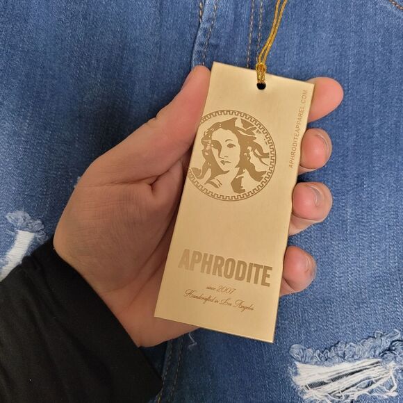 NEW Aphrodite Gold Skinny Jeans Ripped Distressed Medium Wash High Waist Y2K - Picture 6 of 9